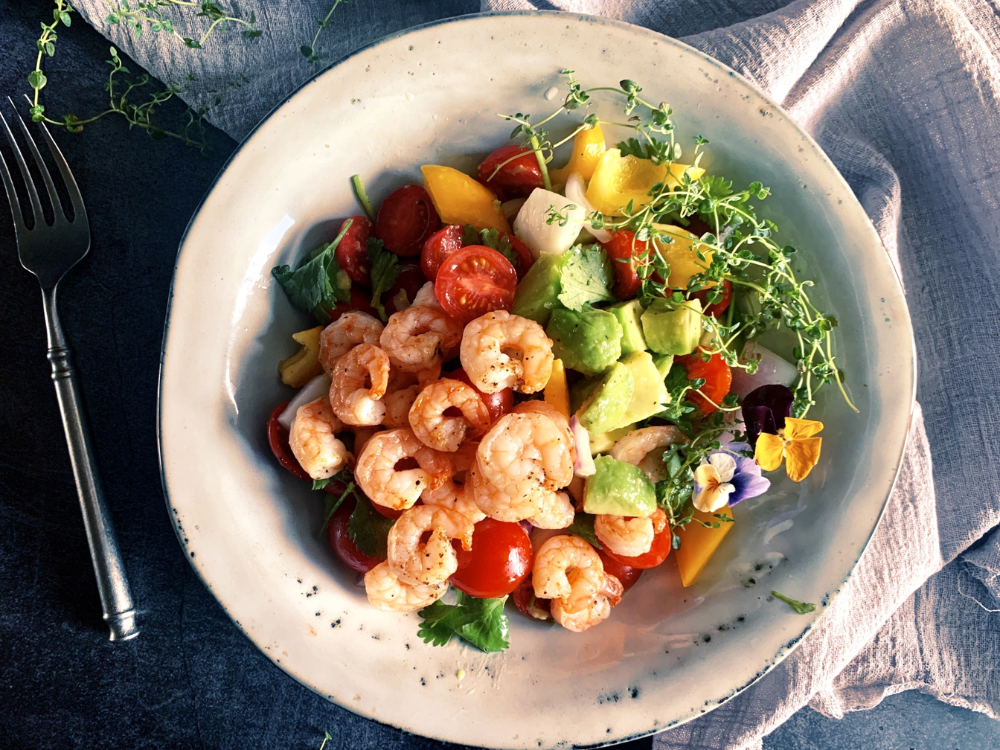 Salad dứa tôm nướng