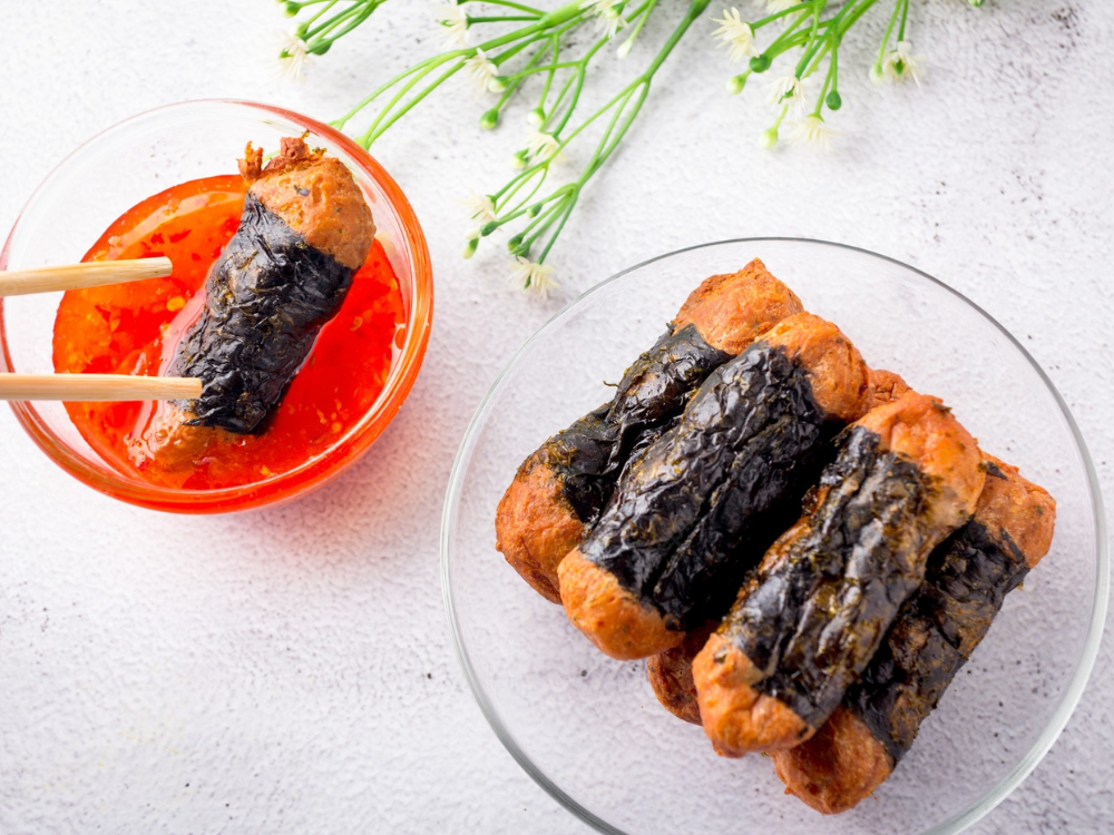 Gà cuộn rong biển