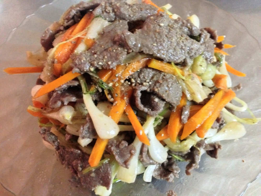 Củ kiệu xào thịt bò