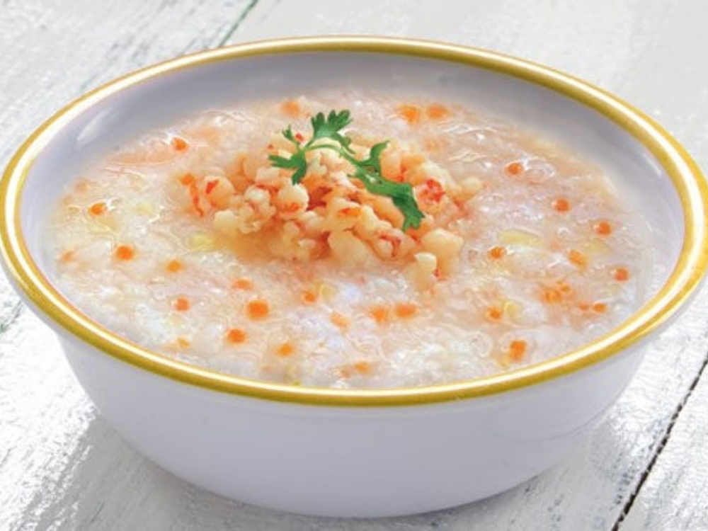 cháo trắng tôm khô