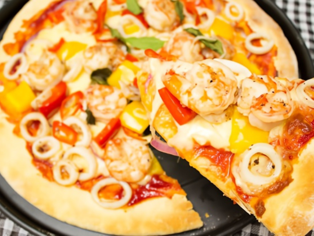 Pizza tôm khô