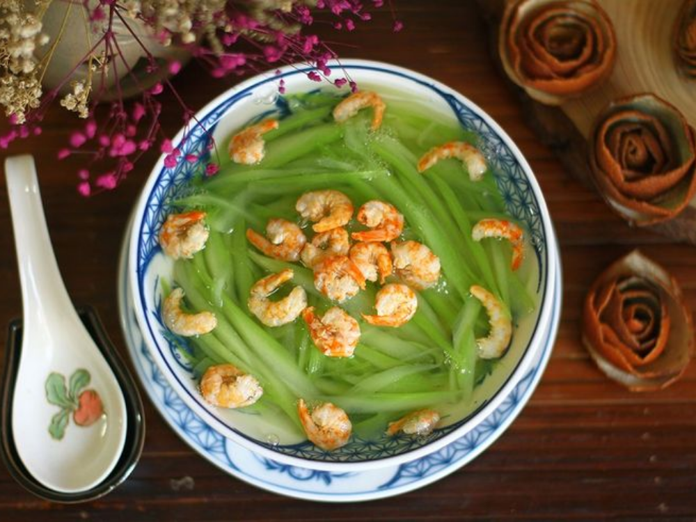 canh bầu tôm khô