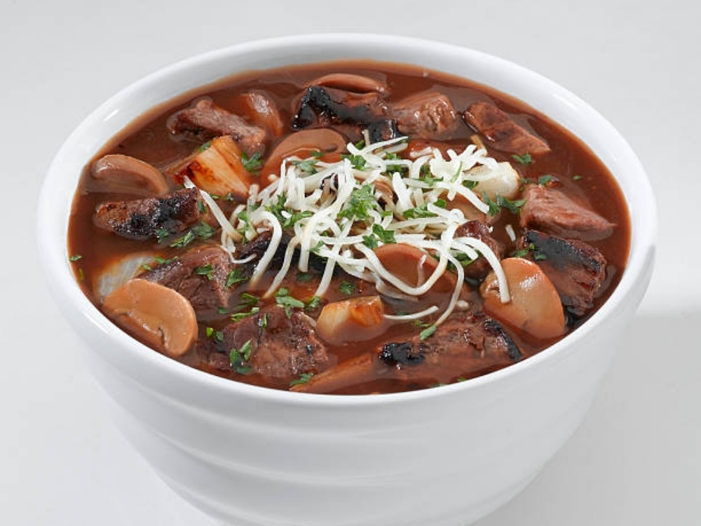 Canh thị bò nấm linh chi