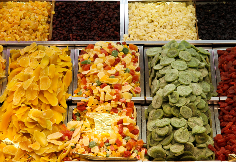 So sánh trái cây sấy